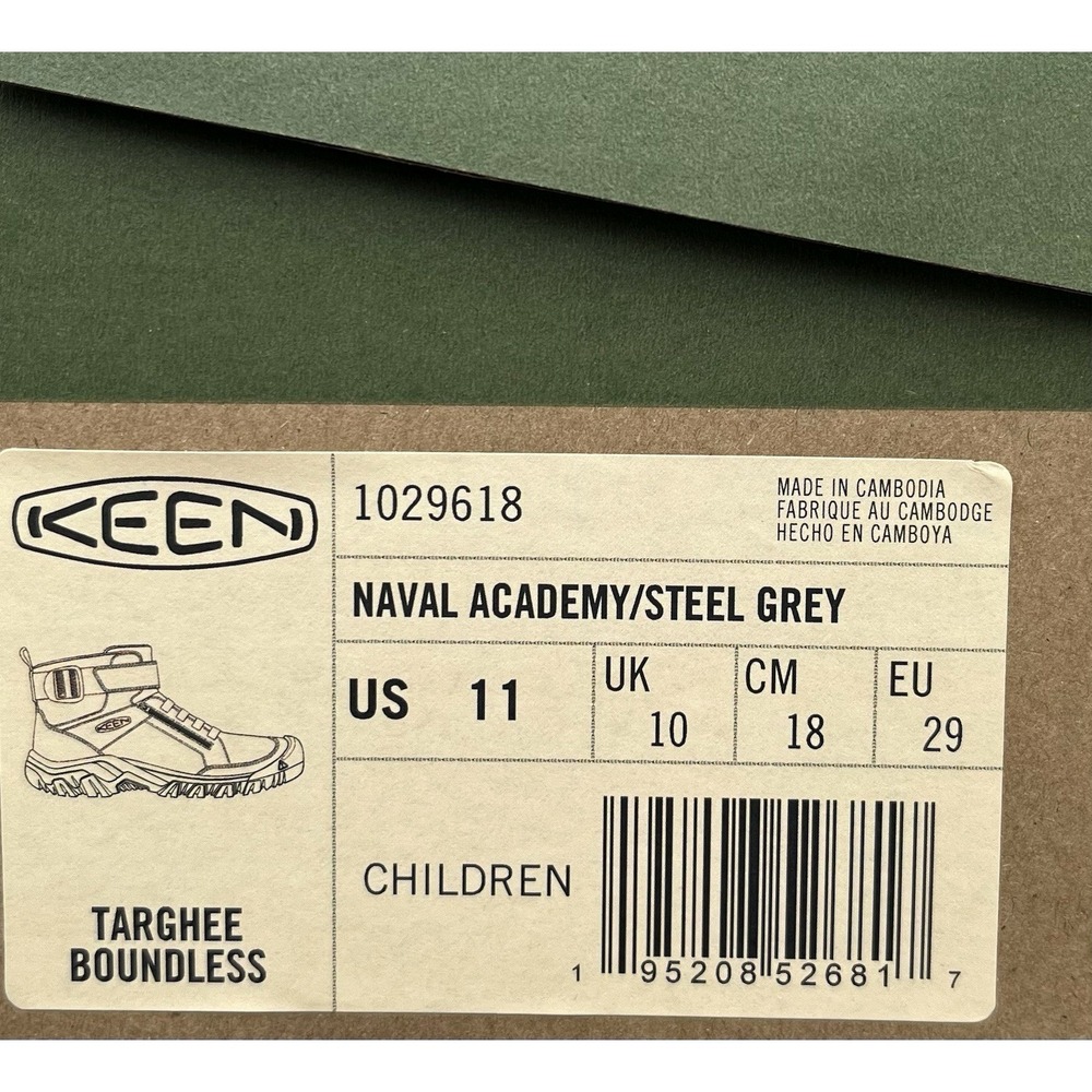 KEEN Boys Targhee Adaptive Slip-on Hiking Shoes Size 11 Navy Blue Grey Orange - Picture 12 of 14